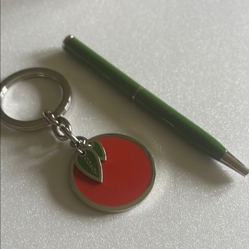 Coach Orange 🍊 Keychain with Pen Set